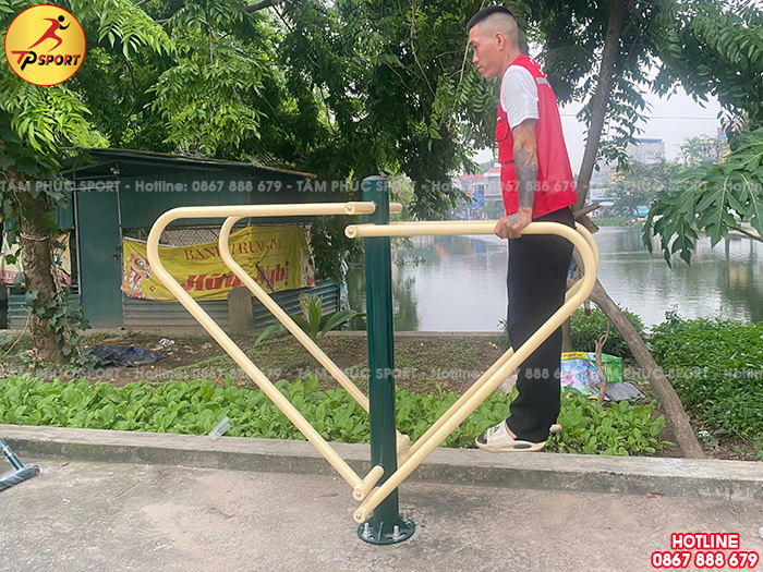 Thiết bị xà kép 1 trụ 2 người tập ngoài trời PT-018