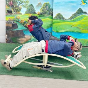 Thiết bị tập lưng bụng cong đôi 1 trụ ngoài trời PT-023