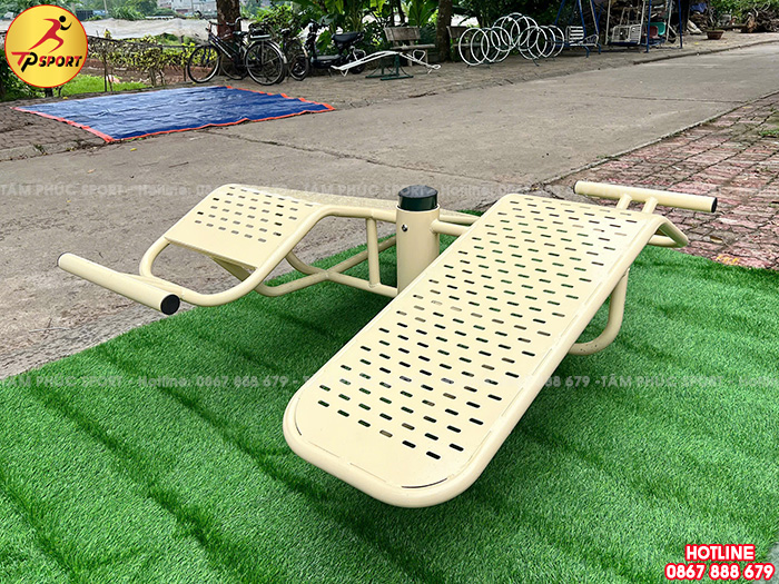 Thiết bị tập lưng bụng cong đôi 1 trụ ngoài trời PT-023