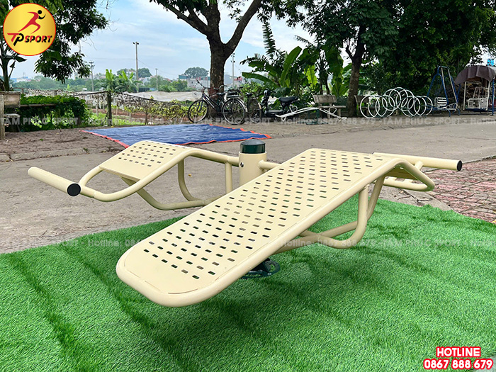 Thiết bị tập lưng bụng cong đôi 1 trụ ngoài trời PT-023