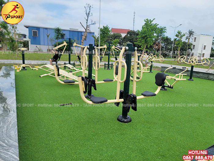 Máy tập thể dục ngồi đạp chân đôi ngoài trời PT-027