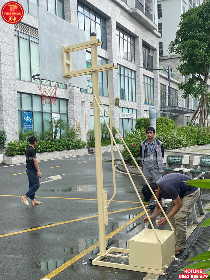 Trụ cột chơi bóng rổ đơn cố định ngoài trời PT-032