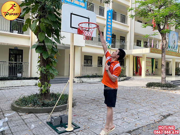 Trụ cột chơi bóng rổ đơn cố định ngoài trời PT-032