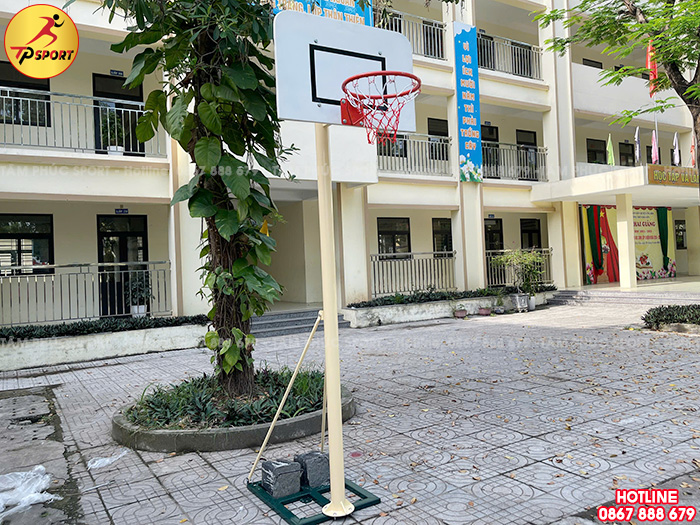 Trụ cột chơi bóng rổ đơn cố định ngoài trời PT-032