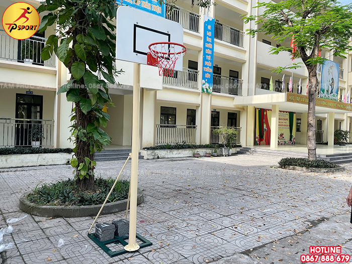 Trụ cột chơi bóng rổ đơn cố định ngoài trời PT-032