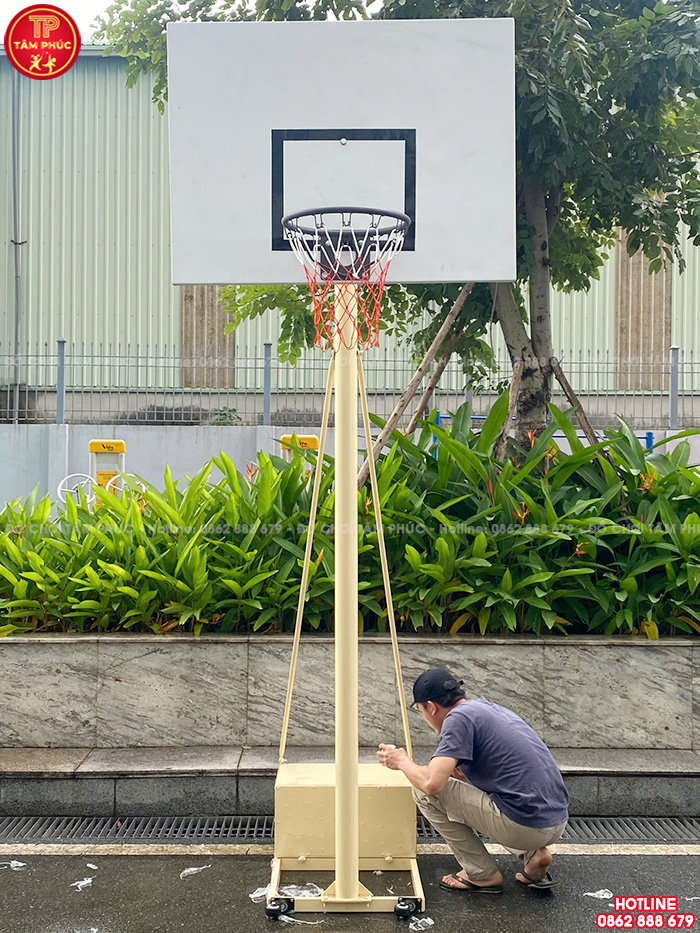 Trụ cột chơi bóng rổ đơn cố định ngoài trời PT-032