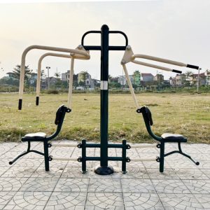 Máy tập thể dục ngồi kéo và đẩy tay vai đôi ngoài trời PT-033