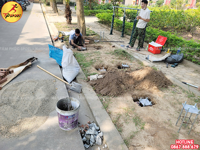 Thi công lắp đặt máy tập thể dục ngoài trời cho trường học tại Phú Thọ