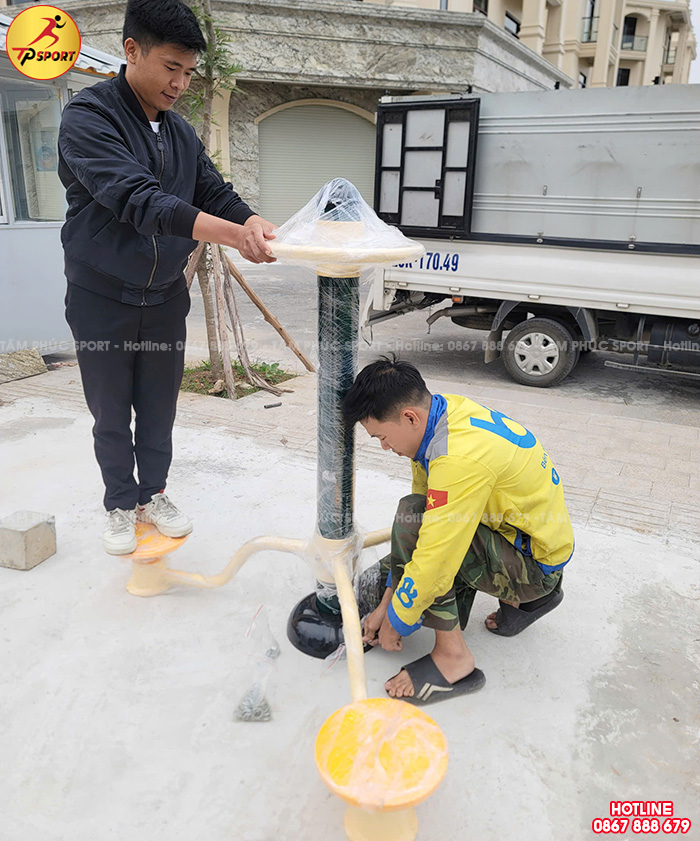 Lắp đặt máy tập thể dục ngoài trời cho sân công cộng tại Thương Tín, Hà Nội