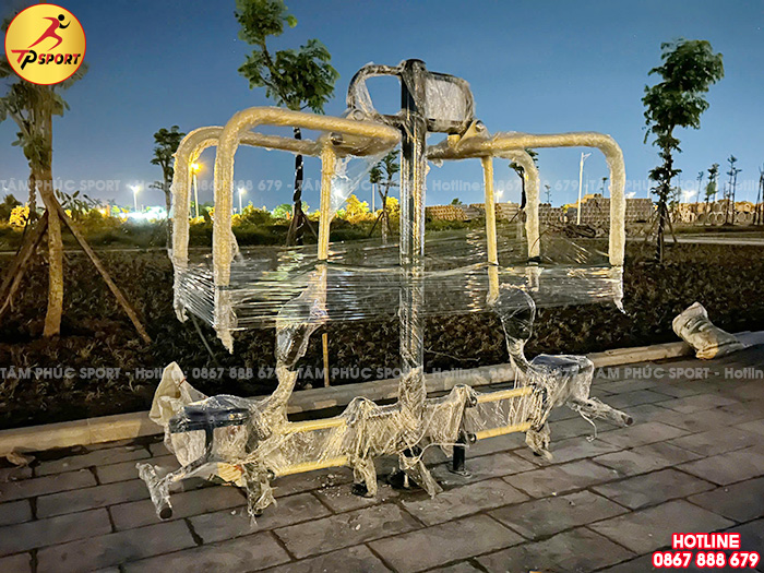 Thiết bị thể dục ngồi đẩy tay vai đôi ngoài trời PT-035