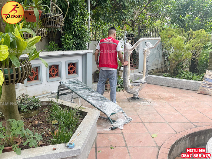 Lắp đặt máy tập thể dục ngoài trời cho sân vườn gia đình anh Trung tại Vĩnh Phúc