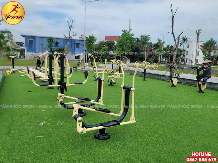 Thi công lắp đặt thiết bị thể dục ngoài trời cho sân cộng đồng tại Bắc Ninh