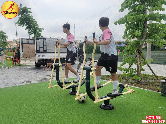 Thi công lắp đặt thiết bị thể dục ngoài trời cho sân cộng đồng tại Bắc Ninh