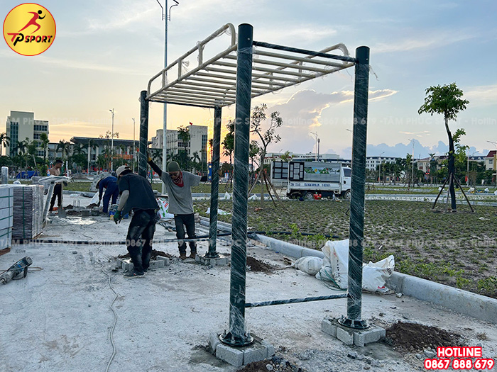 Thi công lắp đặt thiết bị thể dục ngoài trời cho công viên tại tỉnh Thanh Hoá