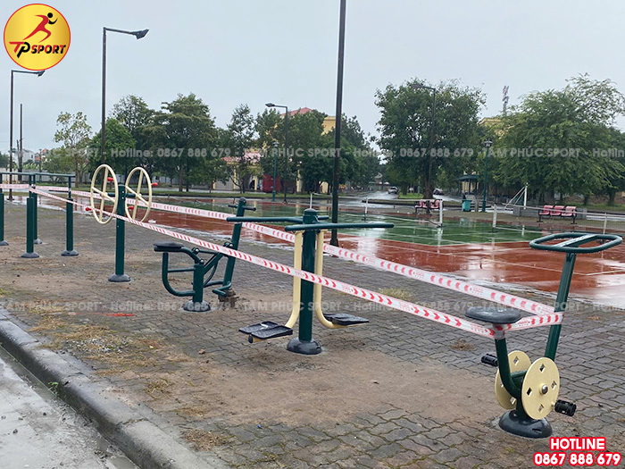 Thi công lắp đặt thiết bị thể dục ngoài trời cho sân thể thao của Học viện Tòa Án