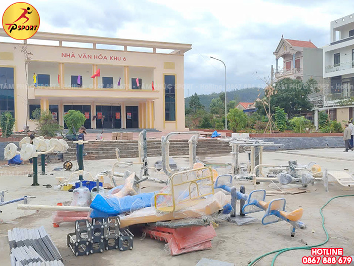 Công trình lắp đặt máy thể dục ngoài trời cho nhà văn hoá tại tỉnh Nam Định
