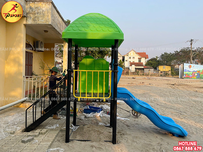 Lắp đặt máy tập thể dục & đồ chơi ngoài trời cho sân nhà văn hoá thông tại Hưng Yên